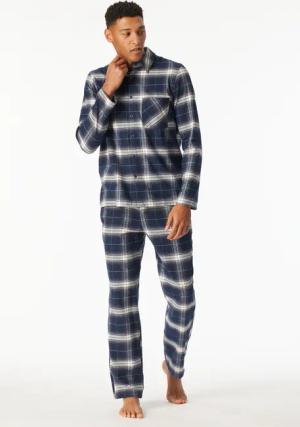 Pyjama Webware Flanell nachtblau kariert - Selected Premium Warming 56