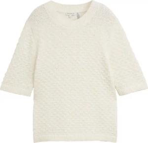 TOM TAILOR Damen Strickpullover mit Struktur, weiß, Uni, Gr. XXL