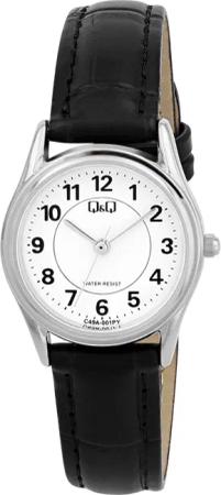 Q&Q Quarzuhr C49A Damenuhr mit Lederimitationsband