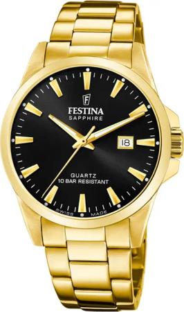 Festina Quarzuhr Festina Herrenuhr Edelstahl gold