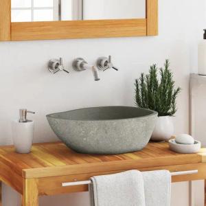 DOTMALL Waschbecken Waschbecken Flussstein Oval (37-46)x(29-36)