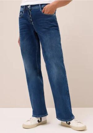 Cecil Damen Wide Leg Jeans in Blau, Gr: 36