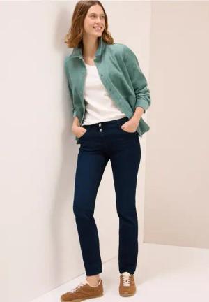 Cecil Damen Casual Fit Jeans in Blau, Gr: 30