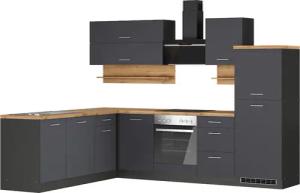 KOCHSTATION Winkelküche "KS-Milan", Stellbreite 280/220 cm, viel Stauraum, wahlweise mit E-Geräten