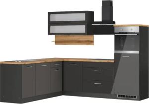 KOCHSTATION Winkelküche "KS-Milan", Stellbreite 250/220 cm, viel Stauraum, wahlweise mit E-Geräten