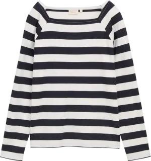 TOM TAILOR Damen Langarmshirt mit Streifenmuster, blau, Gestreift, Gr. XL