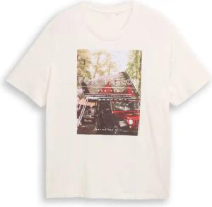 TOM TAILOR Herren Plus Size - T-Shirt mit Fotoprint, braun, Print, Gr. 2XL