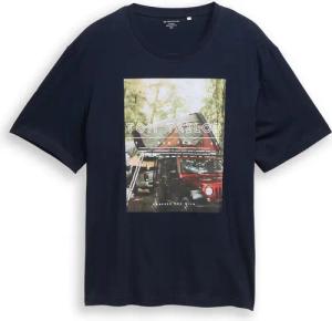 TOM TAILOR Herren Plus Size - T-Shirt mit Fotoprint, blau, Print, Gr. 3XL