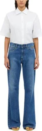 MSGM - High-Waisted Blue Jeans With Classic Straight-Leg - Größe 44 - blau