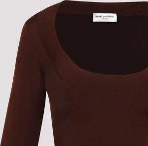 Saint Laurent - Chocolat Viscose Mini Dress - Größe M - braun