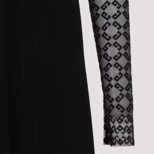 Givenchy - Fitted Black Dress With Lace Overlay - Größe 34 - schwarz