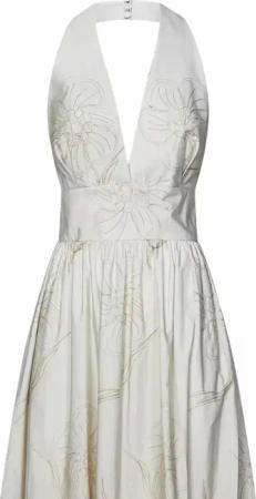 Elie Saab - Long White Poplin Dress - Größe 38 - weiß