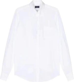 Paul & Shark - Classic White Long Sleeve Linen Shirt - Größe 40 - weiß