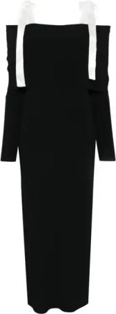 Rotate - Off-The-Shoulder Black Maxi Dress - Größe 40 - schwarz