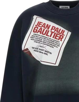 Jean Paul Gaultier - 'The Blue Gaultier Label' Sweatshirt - Größe M - schwarz
