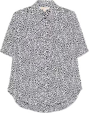 Michael Kors - Polka Dot Long Sleeve Camp Shirt - Größe XL - schwarz