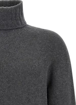 MA'RY'YA - High Neck Virgin Wool And Cashmere Blend Sweater - Größe L - grau