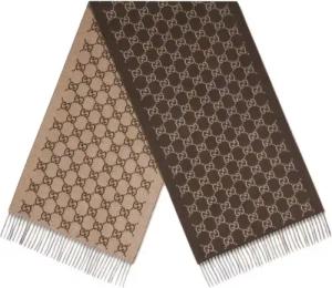 Gucci Tücher & Schals - New Canvy Wool Scarf - Gr. unisize - in Braun - für Damen