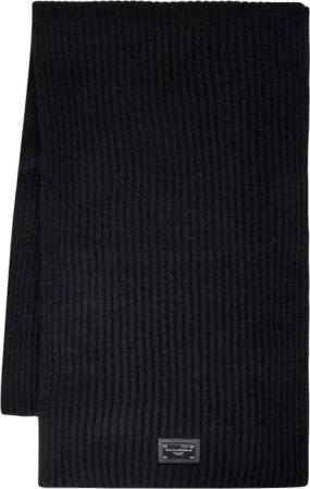 Dolce&Gabbana Tücher & Schals - Ribbed Black Wool-Cashmere Blend Scarf - Gr. unisize - in Schwarz - für Damen