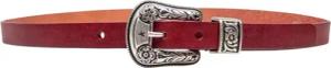 Golden Goose Gürtel - Vintage-Effect Washed Leather Belt Cherry Color - Gr. 85 - in Rot - für Damen