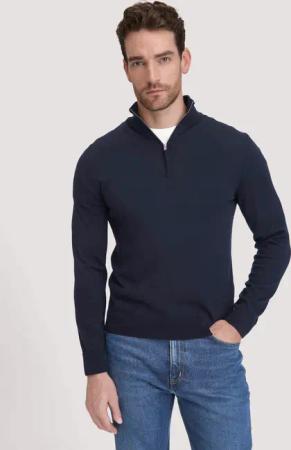 hessnatur Herren Strick Troyer Regular aus Bio-Merinowolle - blau - Größe XXL