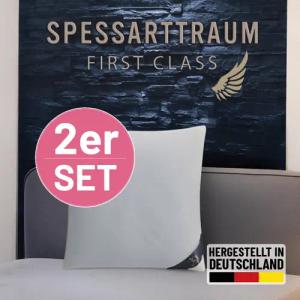 SPESSARTTRAUM Federkissen "FIRST CLASS", Füllung: 100% Federn, Bezug: 100% Baumwolle, (2 St.), Kopfkissen in verschiedenen Größen erhältlich, im Set günstiger