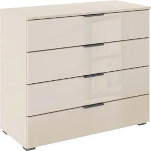 rauch Schubkastenkommode "Sideboard Schubladenkommode Schubladenkommode AGORDO mit Glasfront", (in zwei Griff-Farben, Breite 80 cm inkl. Soft-Close-Funktion), vier große und geräumige Schubladen mit viel Stauraum MADE IN GERMANY