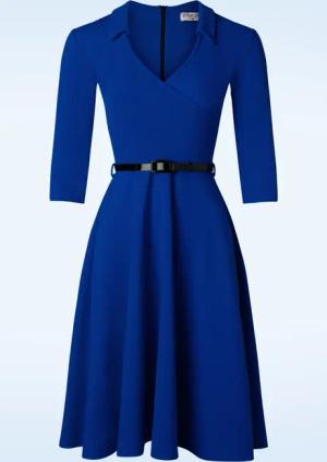 Elena Swing Kleid in Königsblau