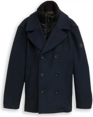 TOM TAILOR Herren 2-in-1 Wolljacke mit abnehmbarer Innenjacke, blau, Uni, Gr. XXXL