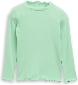 TOM TAILOR Mädchen Langarmshirt mit Rippstruktur, grün, Uni, Gr. 128/134