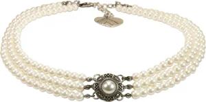 Alpenflüstern Collier Trachten-Perlen-Kropfkette Karla (creme-weiß), -