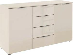 rauch Kombikommode "Sideboard Kombikommode Schubladenkommode AGORDO mit Glasfront", (in zwei Griff-Farben, Breite 120 cm inkl. Soft-Close-Funktion), vier große Schubladen, mit insgesamt 4 Einlegeböden MADE IN GERMANY