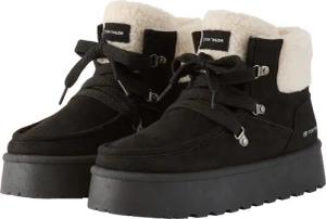 TOM TAILOR Damen Gefütterte Schneestiefeletten mit Plateau-Sohle, schwarz, Uni, Gr. 37