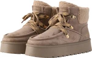TOM TAILOR Damen Gefütterte Schneestiefeletten mit Plateau-Sohle, grün, Uni, Gr. 38