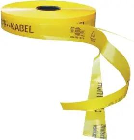 KELMAPLAST Trassen-Warnband 250 m T-Kabel Sollbruchstellen gelb