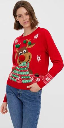 Vero Moda Weihnachtspullover VMNEWFROSTYDEER LS O-NECK
