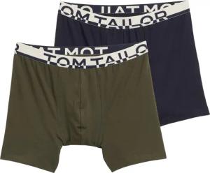 TOM TAILOR Herren Kurze Boxershorts im 2er-Pack, grün, Uni, Gr. XXL/8