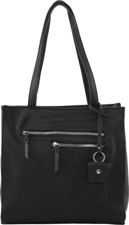 TOM TAILOR Damen TTWINONA M Shopper mit Reißverschluss-Details, schwarz, Uni, Gr. ONESIZE