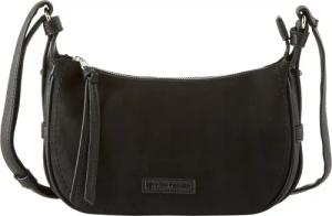 TOM TAILOR Damen TTLYSA S Umhängetasche in Velourleder-Optik, schwarz, Uni, Gr. ONESIZE