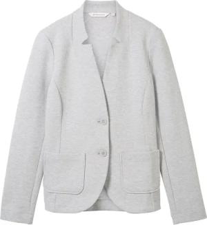 TOM TAILOR Damen Slim Fit Blazer mit Ottoman Struktur, grau, Meliert, Gr. XXL