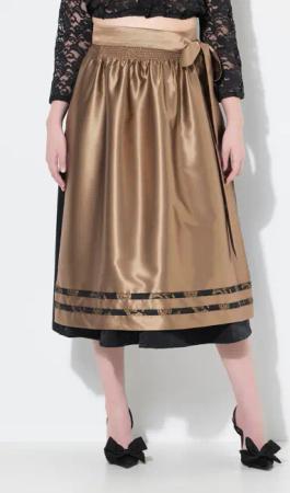 Ulla Popken Jerseyrock Wende-Dirndlschürze gesmokt Zierbänder