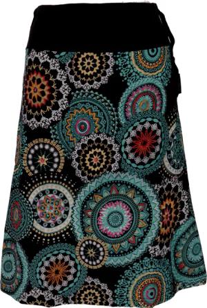 Guru-Shop Minirock Bestickter knielanger Rock, Boho