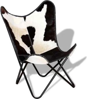 vidaXL Sessel Butterfly-Sessel Schwarz und Weiß