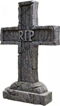 Horror-Shop Dekoobjekt R.I.P. Halloween Grabstein-Kreuz als