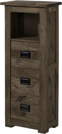 Massivmoebel24 Kommode (Kommode Mango 50x30x120 grau