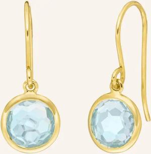 Leaf Ohrhänger BLUE TOPAZ aus 14 Karat Gelbgold