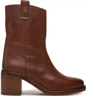 Tommy Hilfiger Stiefeletten Riding Lthr Mid Boot Block Heel FW0FW08776 Braun