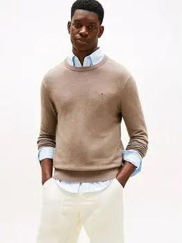 Tommy Hilfiger Pullover MW0MW28046 PIMA ORG CTN CASHMER-HI3 COASTAL TAUPE HEATER
