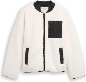 TOM TAILOR Mädchen Teddy Bomberjacke, weiß, Uni, Gr. 140