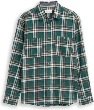 TOM TAILOR Herren Comfort Fit Flanell-Hemd mit Karomuster, grün, Kariert, Gr. XXL